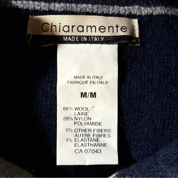 Chiaramente Made in Italy Wool Knit Jacket Grey Cardigan Blazer Size M - Picture 8 of 9